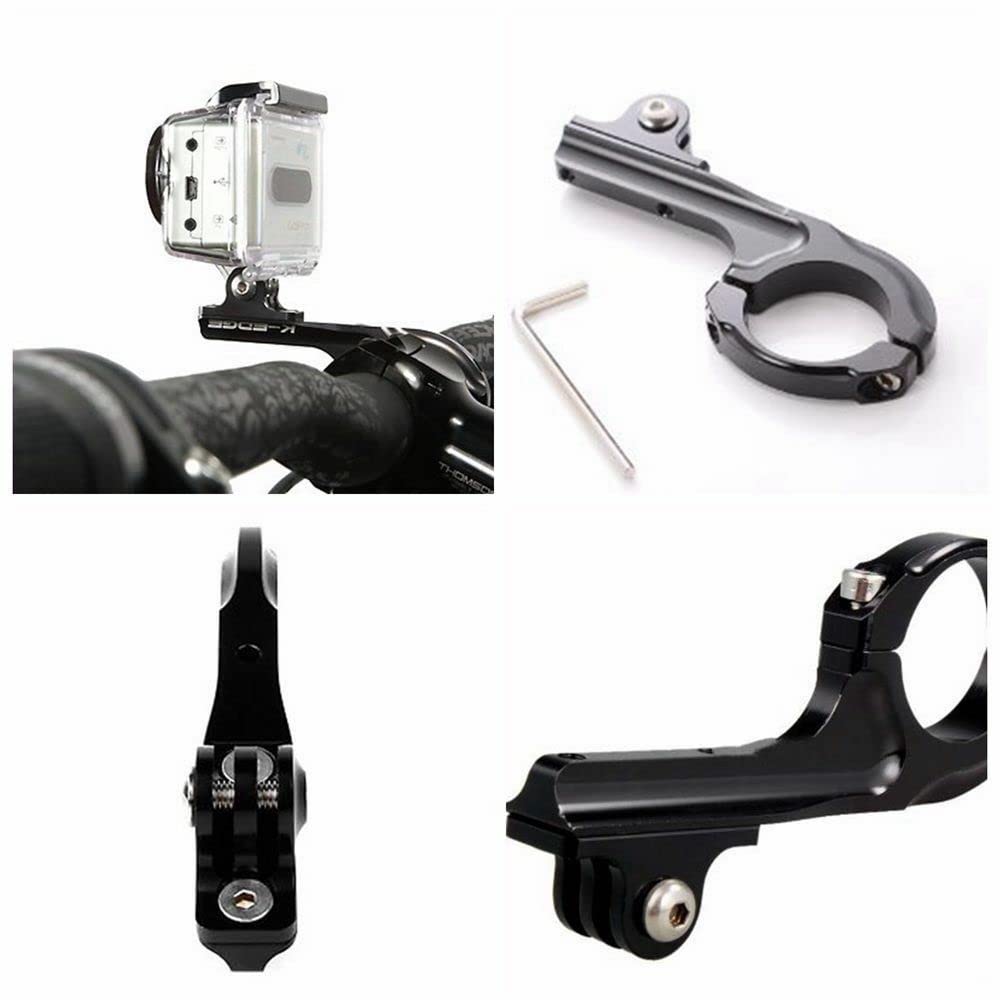 NASHnal Motorcycle Handlebar Mount for GoPro Hero 9/8/7/6/5/4/Session/Fusion 3+/3 & Action Cameras - Universal Bike Bicycle Clip - Perfect for Adventure Riding, Vlogging & Outdoor Sports
