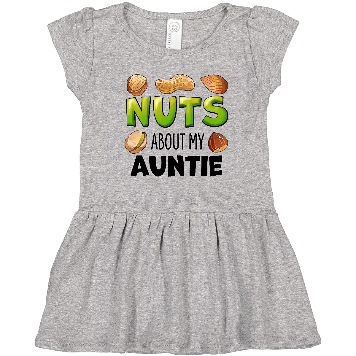 Inktastic Nuts About My Auntie Peanut Almond Pistachio Toddler Dress - Cute Casual Outfit for Toddler Girls, Family Gatherings & Playdates