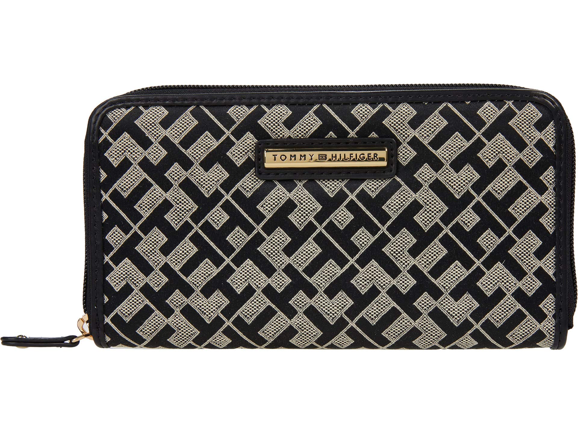 Tommy Hilfiger Men's Dome Bar-Zip Around Wallet - RFID Blocking Leather Bifold Wallet for Everyday Use & Travel