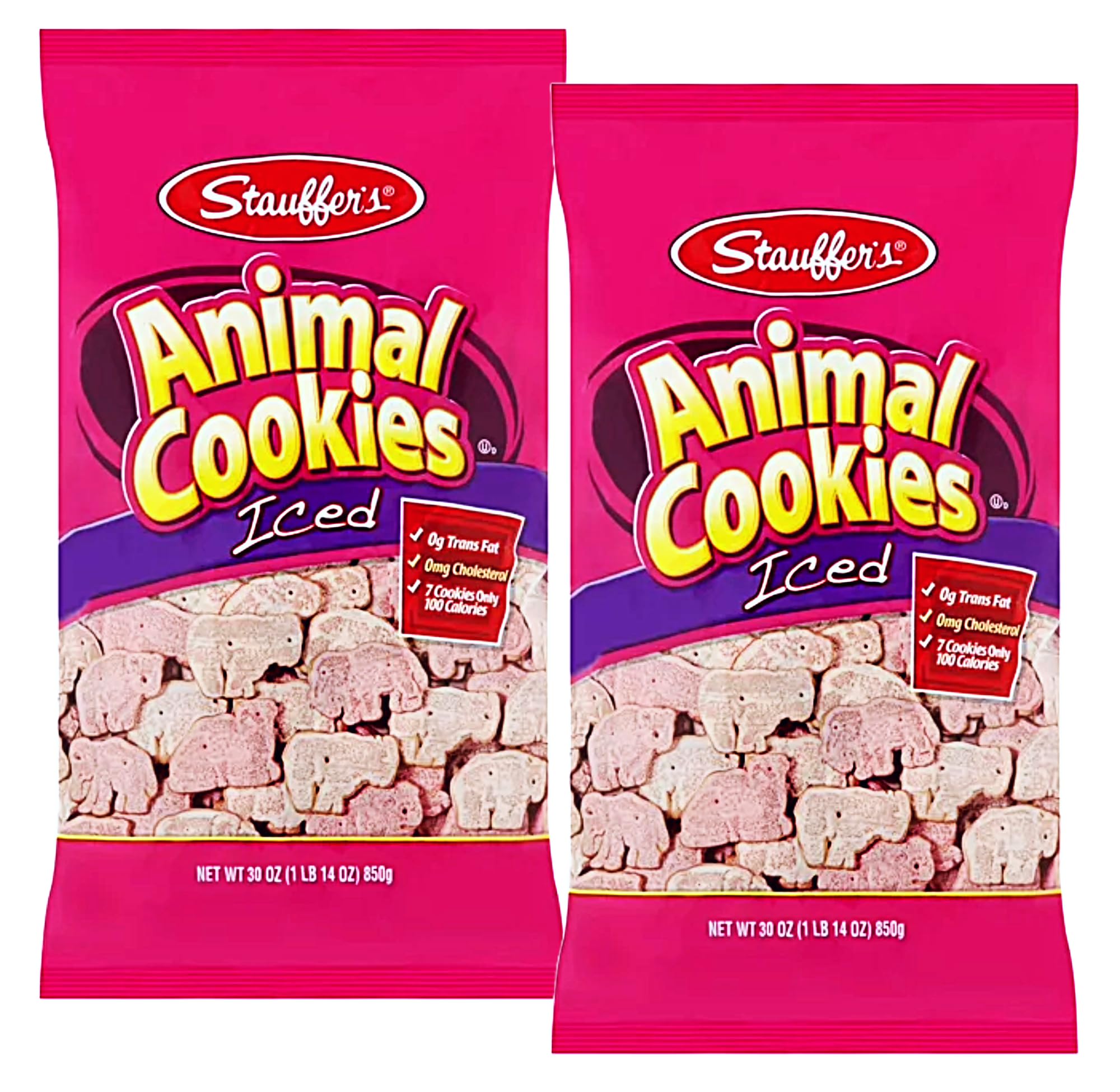 Stauffers Chocolate Animal Crackers & Iced Cookies Value Pack - 16/20/30 oz Shelf-Stable Snacks (2 Pack) | Perfect for Lunchboxes, Parties & On-the-Go Treats