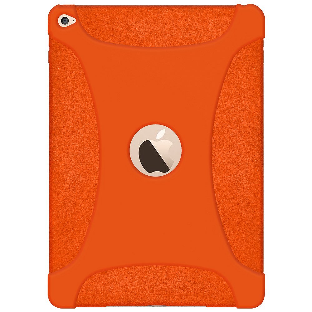 Amzer Silicone Jelly Skin Case for iPad Air 2 - Soft Protective Cover, Shockproof & Anti-Slip, Perfect Fit - Orange (AMZ97447) | Ideal for Home, Office & Travel Use