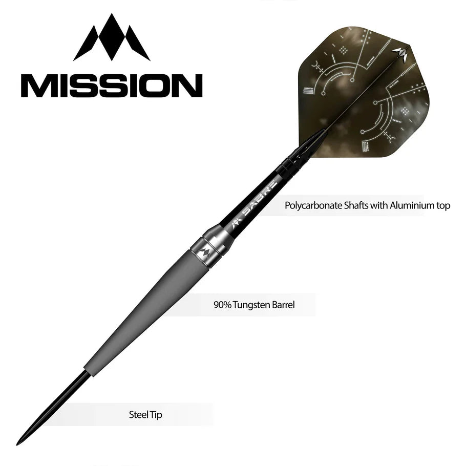 Premium 90% Tungsten Steel Mission Saturn Titan Darts - 22g Weight for Professional Players | Perfect for Tournaments, League Play & Home Practice