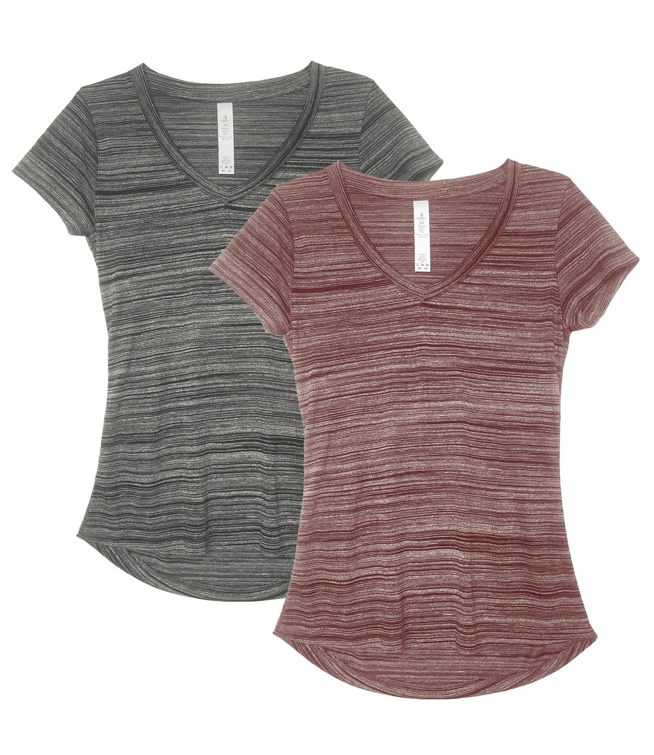 Icyzone Women's Workout Shirts - Breathable Yoga Tops, Activewear Gym Shirts & Running Fitness V-Neck T-Shirts for Yoga, Gym & Outdoor Activities