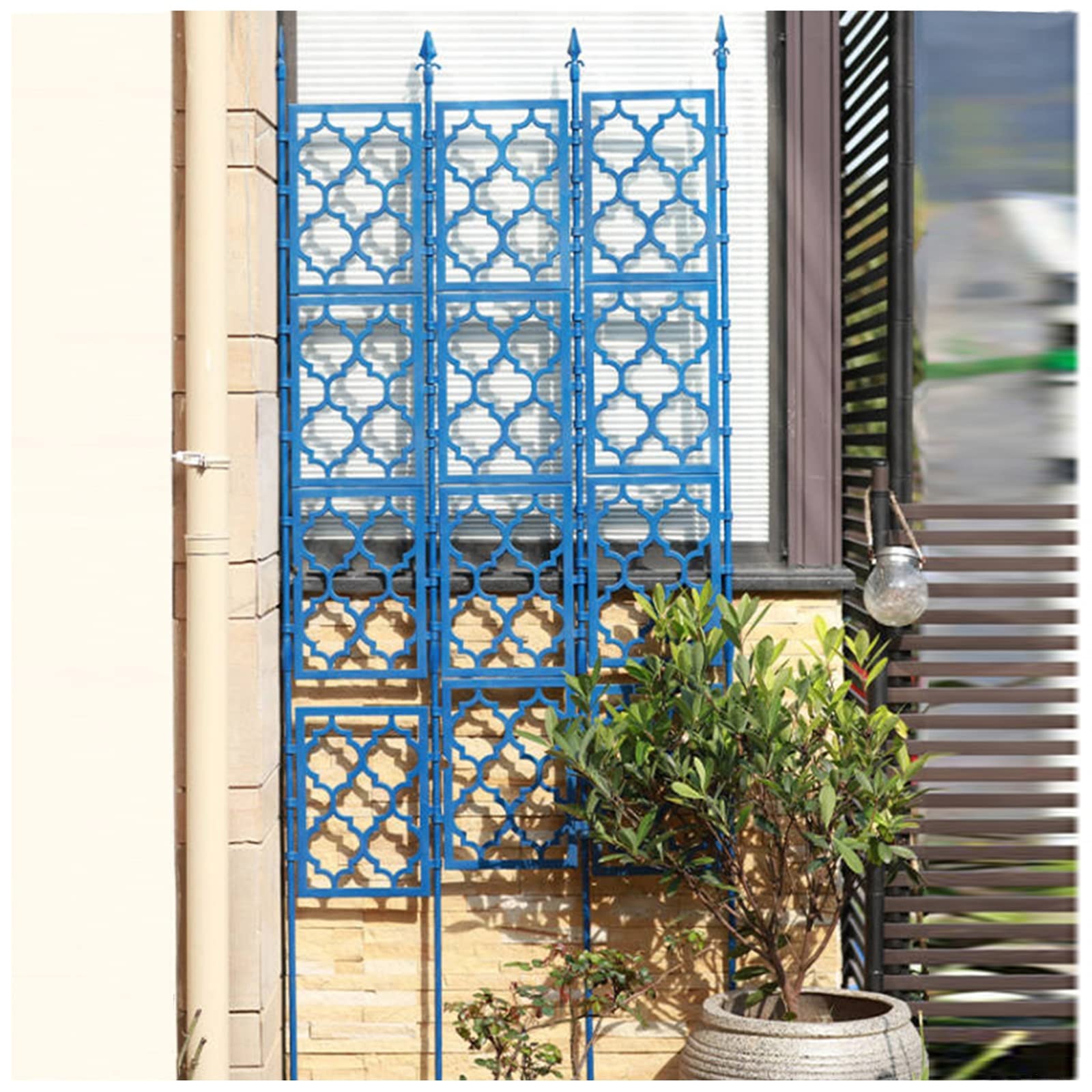 Blue Metal Garden Trellis for Indoor & Outdoor Plants - 85x150cm/33.5x59in Durable Support Frame for Potted Vines, Roses, Vegetables - Perfect for Climbing Plant Decoration in Gardens, Patios & Balconies