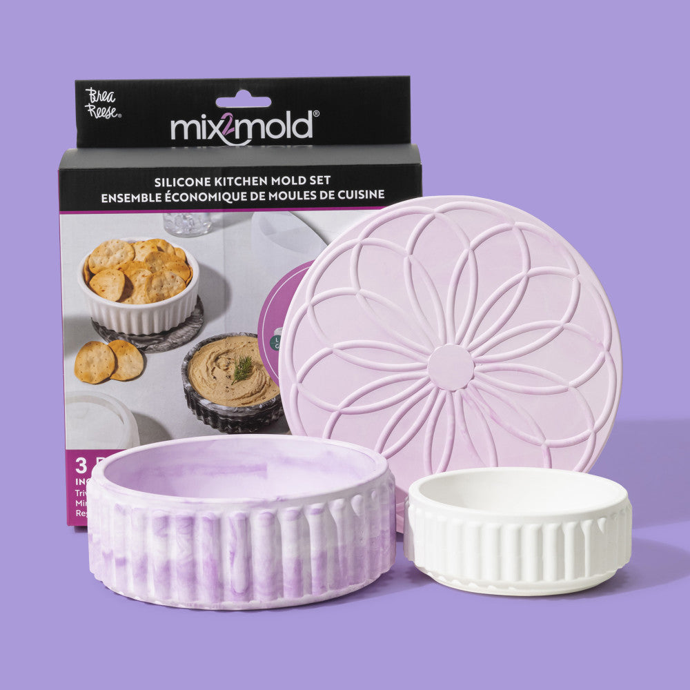Brea Reese Mix2Mold Silicone Baking Molds Set - 3 Piece Colorful Kitchen Tools for Cake, Chocolate, Ice Cube & Candy Making - Perfect for DIY Desserts and Party Treats