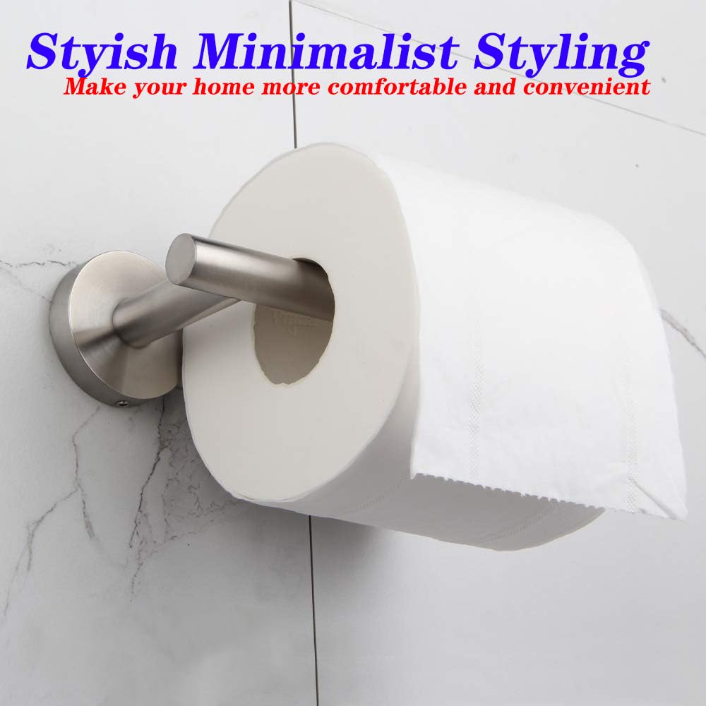 GERZ 304 Stainless Steel Wall Mount Toilet Paper Holder - Brushed Nickel Bathroom Tissue Roll Dispenser with Rustproof Design | Perfect for Home, Office & RV Bathrooms