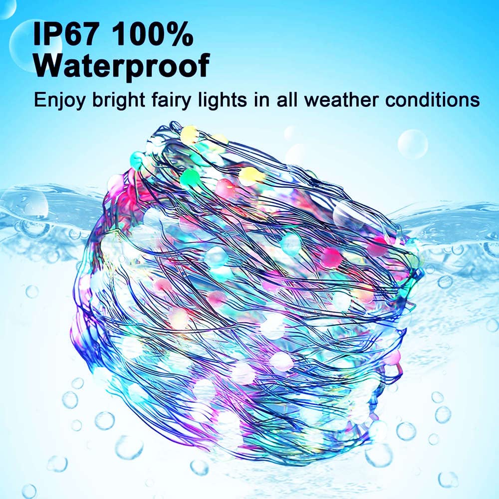 33FT 100LED Waterproof Outdoor String Lights - Super Bright Copper Wire Fairy Lights with 12 Modes for Garden, Patio, Tree, Wedding & Halloween Decor | Perfect for Indoor Outdoor Party, Bedroom, and Backyard Ambiance