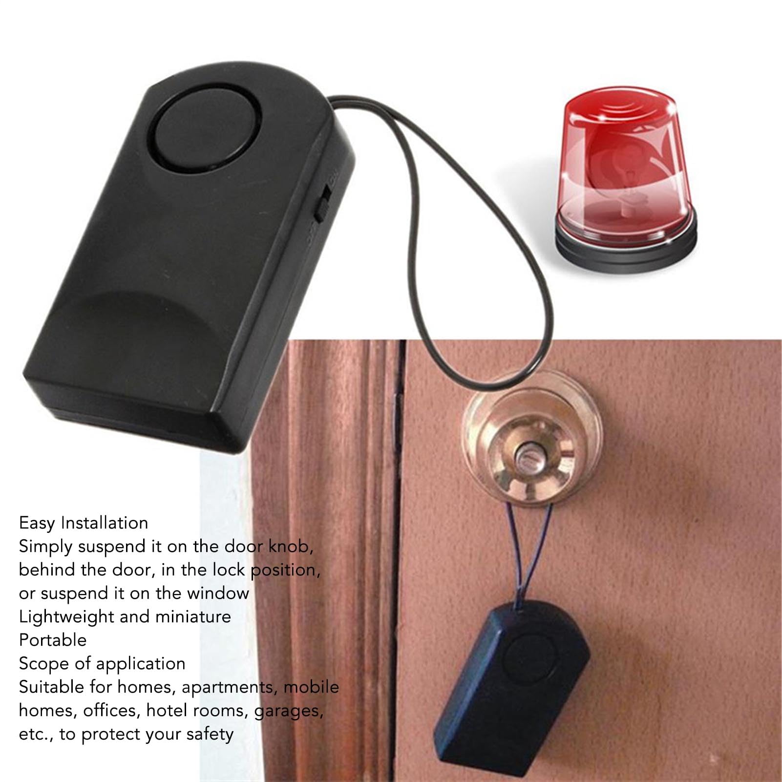 120dB Loud Vibration Alarm Sensor - Anti-Theft Door & Window Alarm for Home Security | Perfect for Apartments, Offices & Vacation Homes