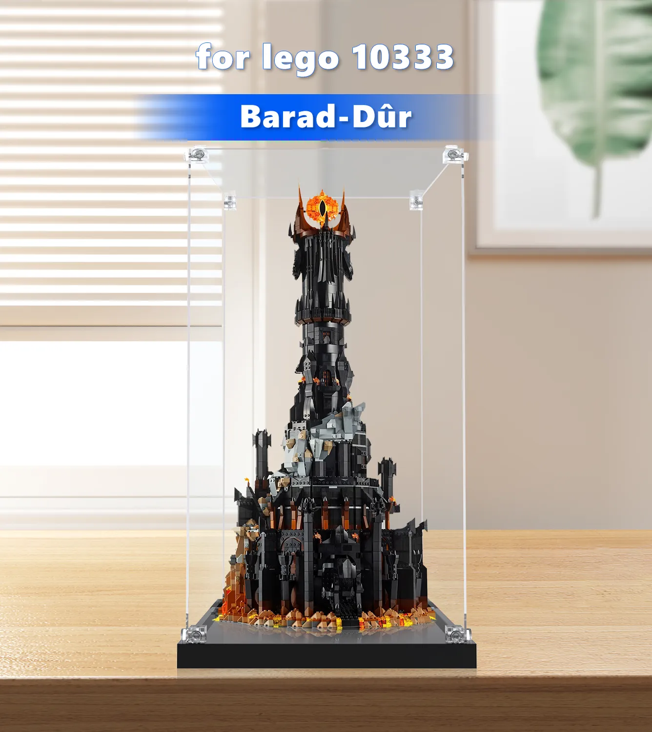 LEGO® Icons The Lord of the Rings: Barad-dûr™ 10333 Display Case - Premium Acrylic Protector for Collectible LEGO Sets - Perfect for Showcasing & Protecting Your Lord of the Rings LEGO Collection at Home or Office