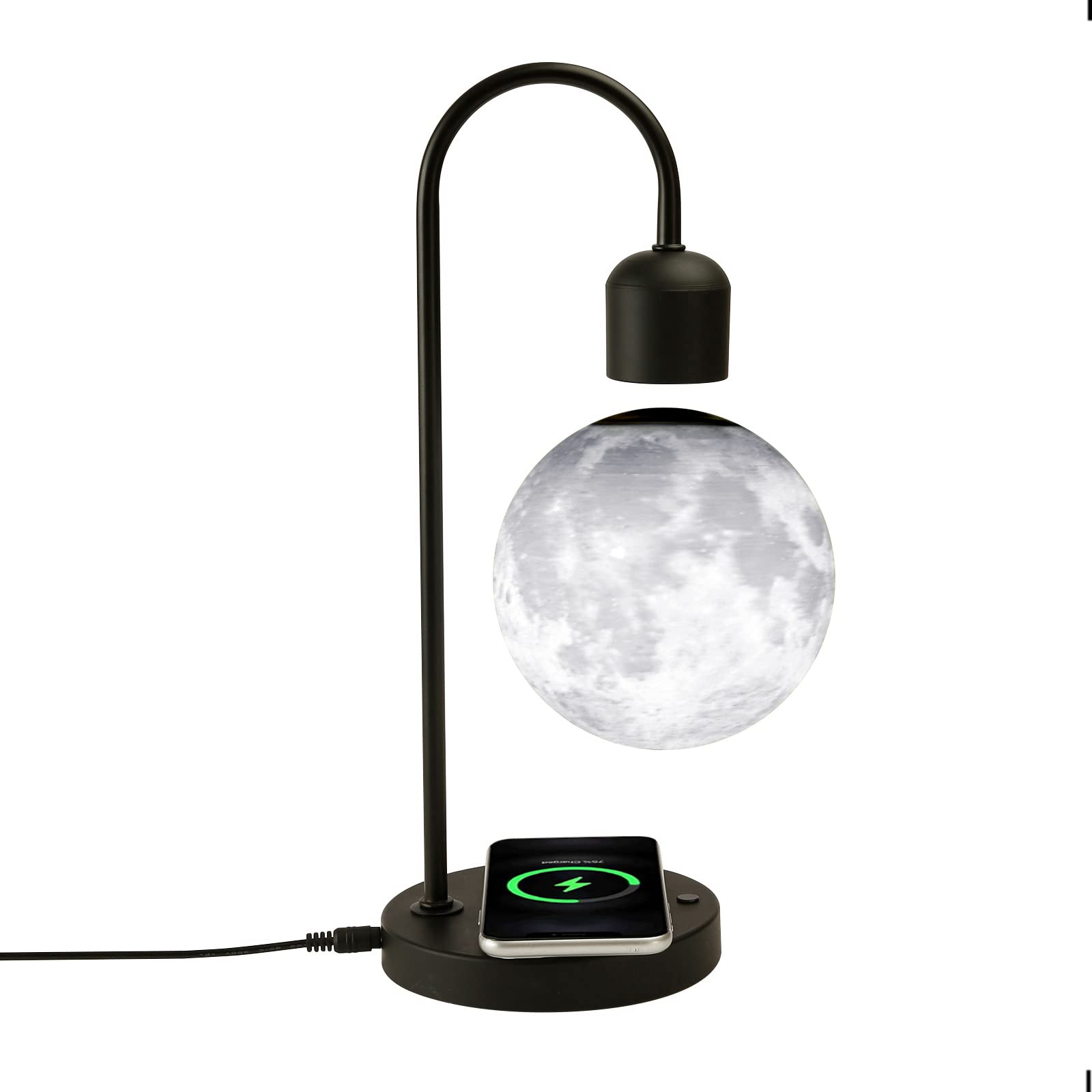 Wireless Charging Floating Moon Lamp with LED Levitating Ball - Magnetic Cloud Desk Night Light for Home, Office Decor, Gift for Friends & Family | Perfect for Bedroom, Living Room, and Relaxation Spaces