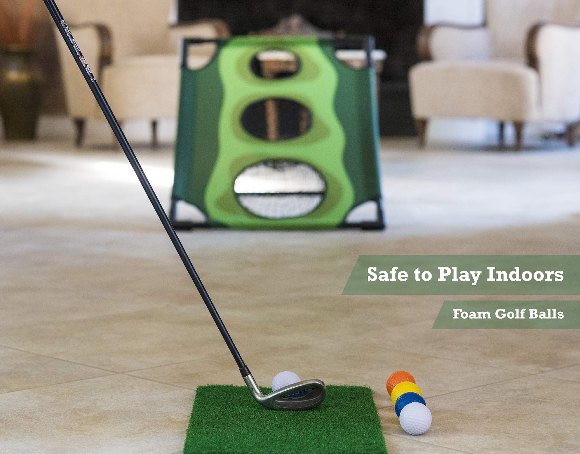 Par 1 Backyard Golf Cornhole Game Set - Perfect Golf Gift for Men & Adults - Indoor/Outdoor Golf Chipping Practice Equipment - Fun Golf Training Accessories for Backyard Parties & Game Nights