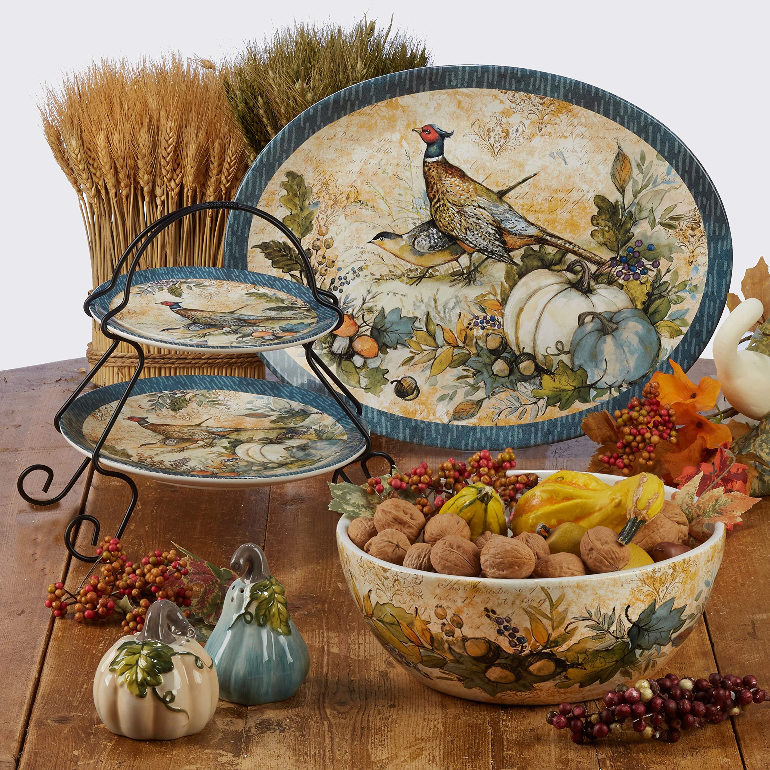 Certified International Harvest Gatherings 16-Piece Dinnerware Set - Service for 4, Multicolor Stoneware Plates, Bowls & Mugs - Perfect for Family Dinners, Holiday Gatherings & Everyday Use