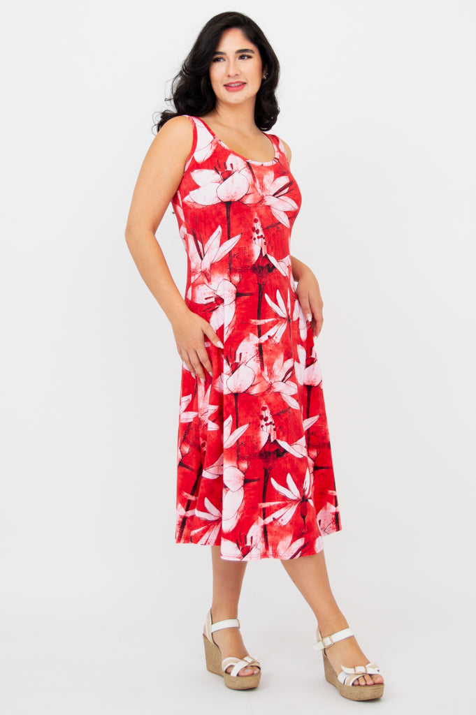 Evangelina Passion Bamboo Dress - Women's Flowy Summer Dress for Beach, Vacation & Casual Wear