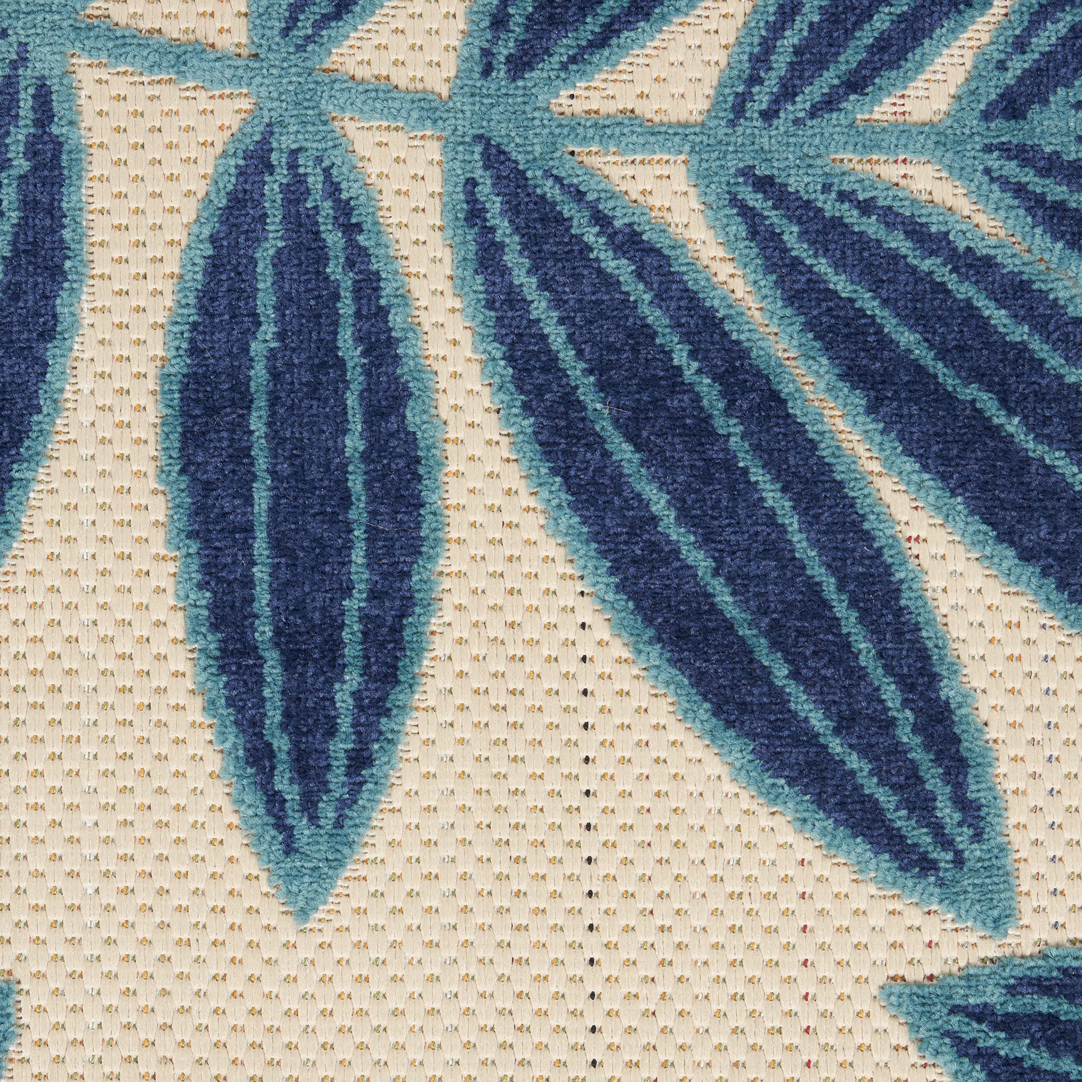 Nourison Aloha Indoor/Outdoor Navy Blue 7' x 10' Area Rug - Easy to Clean, Non-Shedding, Stain Resistant | Perfect for Bedroom, Living Room, Dining Room, Backyard, Deck & Patio (7x10) - Ideal for Coastal Decor, Poolside Lounging & Outdoor Entertaining