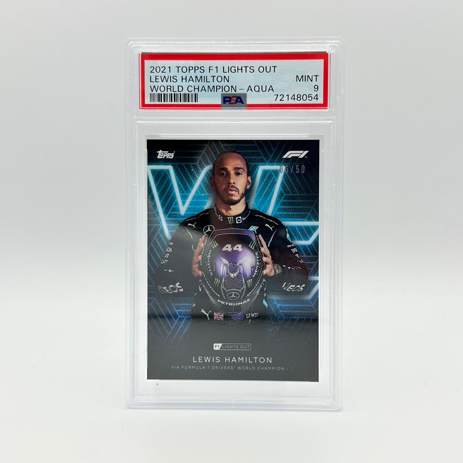 PSA 9 Graded 2006 Lewis Hamilton Drivers World Champion Limited Edition 50 - Rare Collectible for F1 Fans & Sports Memorabilia Enthusiasts