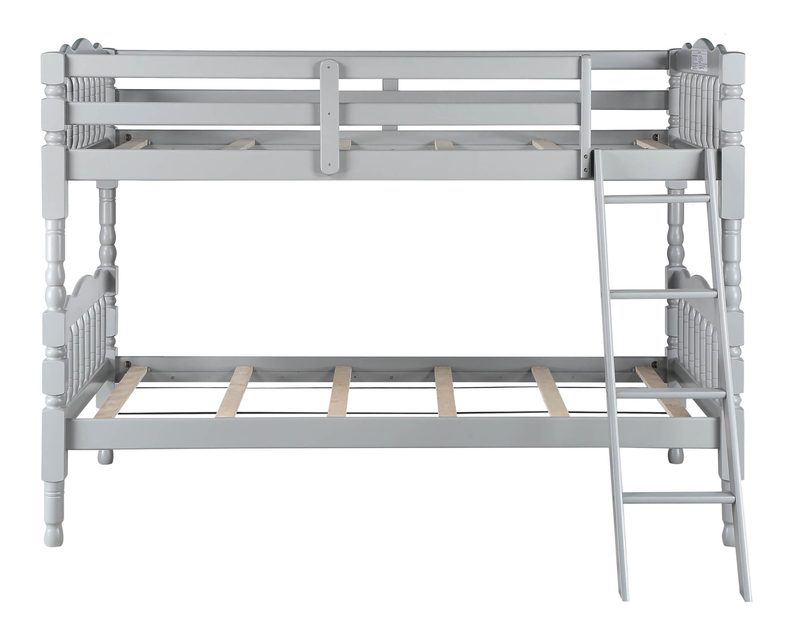 Acme Homestead Twin Wooden Bunk Bed - Space-Saving Gray Finish for Kids' Room, Guest Room & Small Spaces