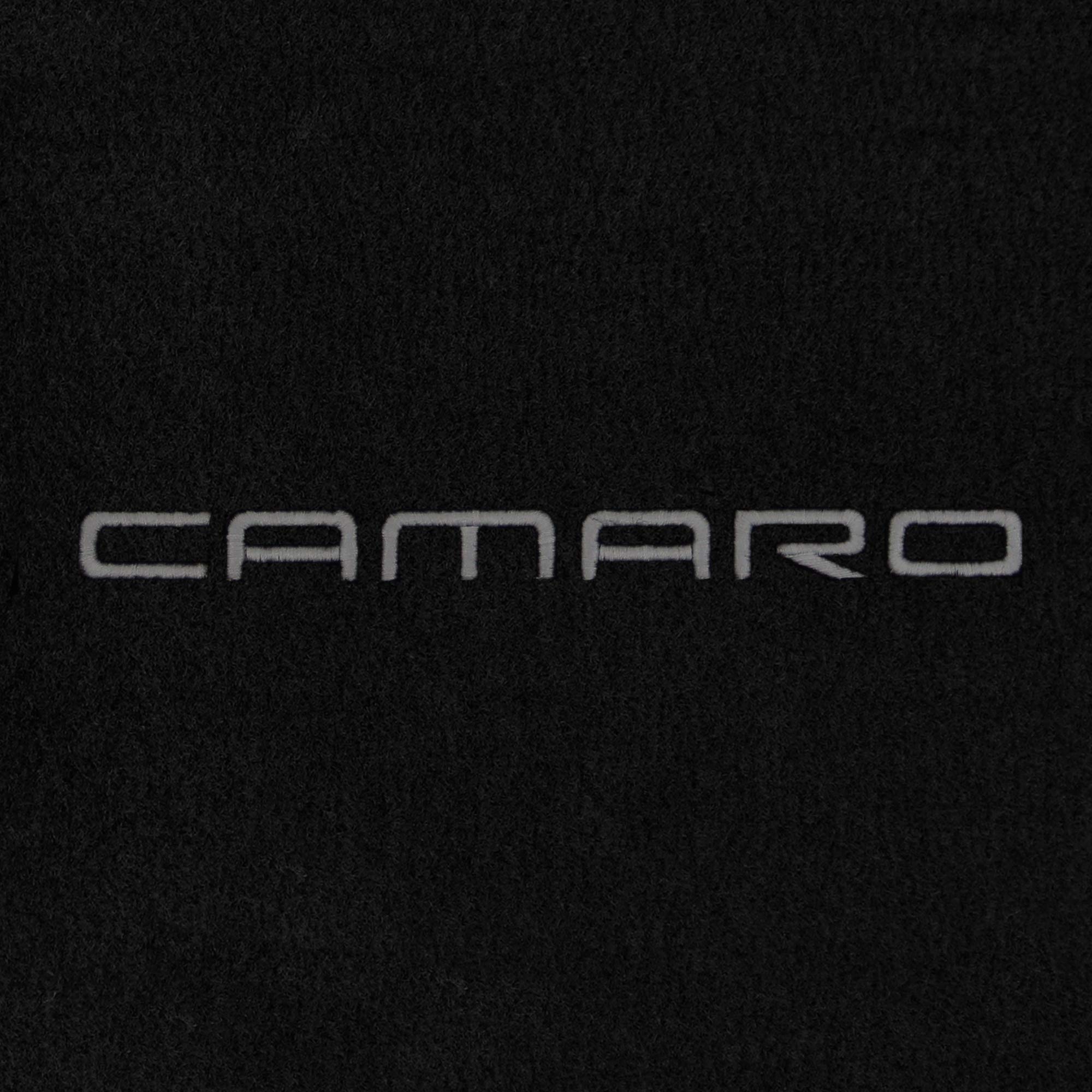 Premium Custom-Fit Carpet Floor Mats for Chevy Camaro 1993-2002 - 2-Piece Front Set with Silver Camaro Logo & Black Carpet | Luxury Car Interior Protection, All-Weather Floor Liners for Daily Driving & Road Trips