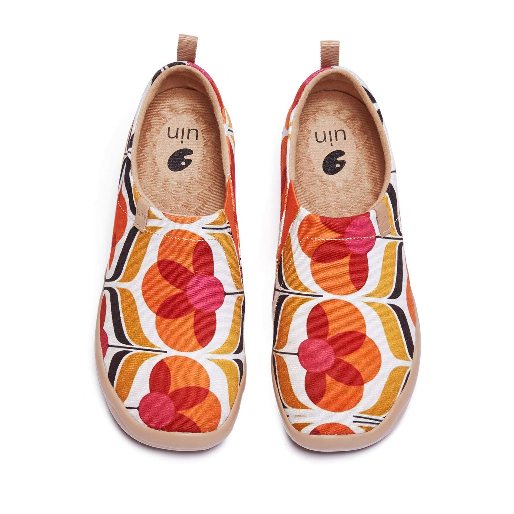 UIN Women's Slip On Sneakers - Comfortable Knit Loafers with Artistic Painting | Casual Walking Shoes for Everyday Wear, Travel & Outings