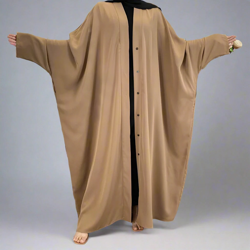 10 Color Options Nida Open Abaya Dress - Modest Muslim Prayer Dress for Women, Elegant Loose Fit Abaya for Daily Wear & Special Occasions