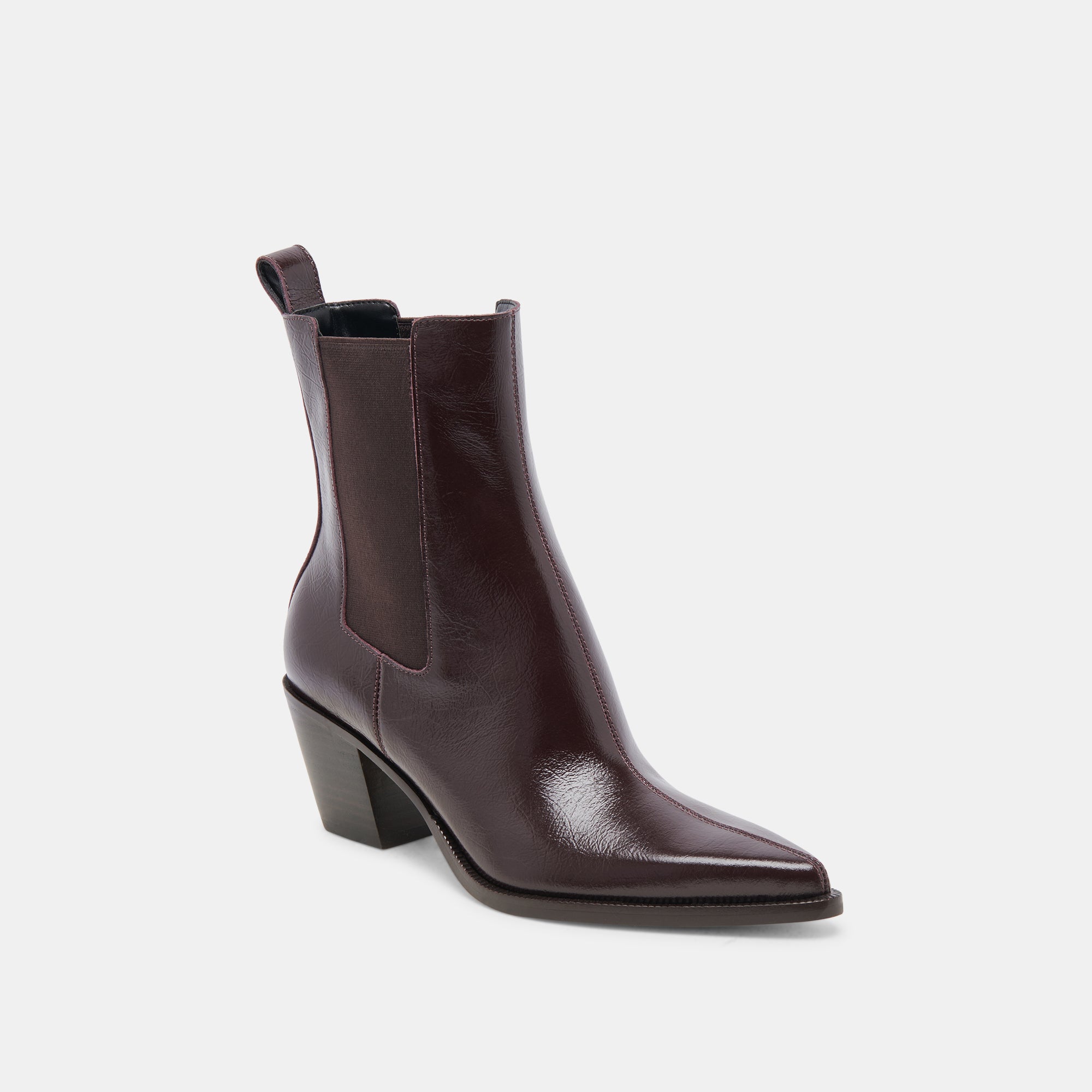 SHADIE H2O Waterproof Booties for Women - Mulberry Crinkle Patent Leather Rain Shoes | Non-Slip Comfortable Wet Weather Footwear for Walking, Commuting & Outdoor Activities