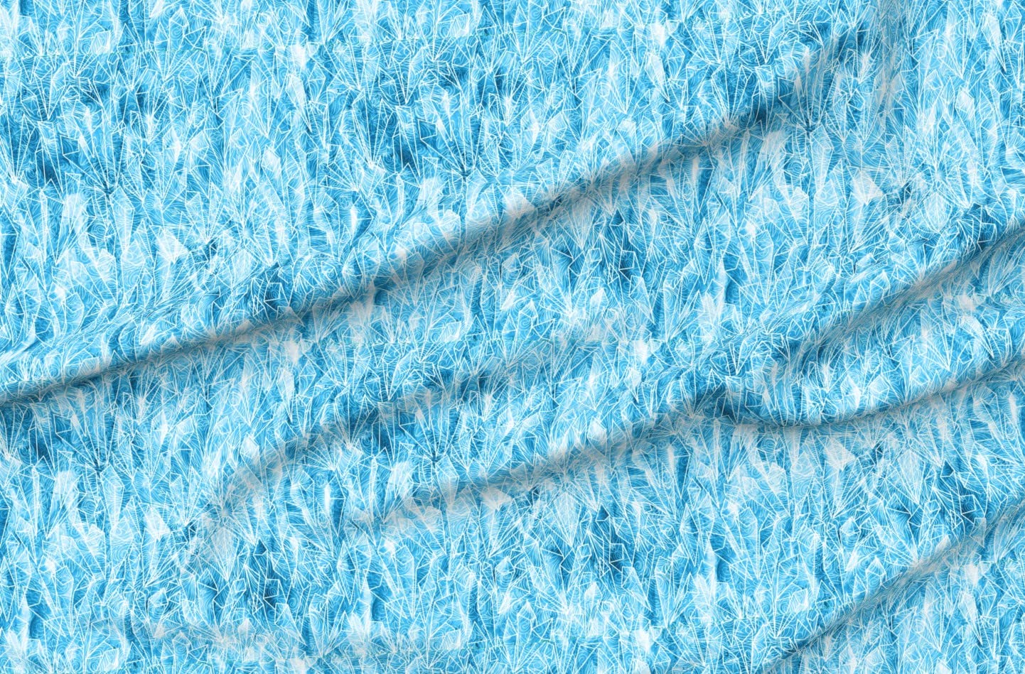 Ice Crystals Winter Printed Minky Fabric Fat Quarter - Soft Plush Fabric for Sewing Baby Blankets, Quilt Backing & DIY Crafts - Perfect for Cozy Winter Projects & Nursery Decor