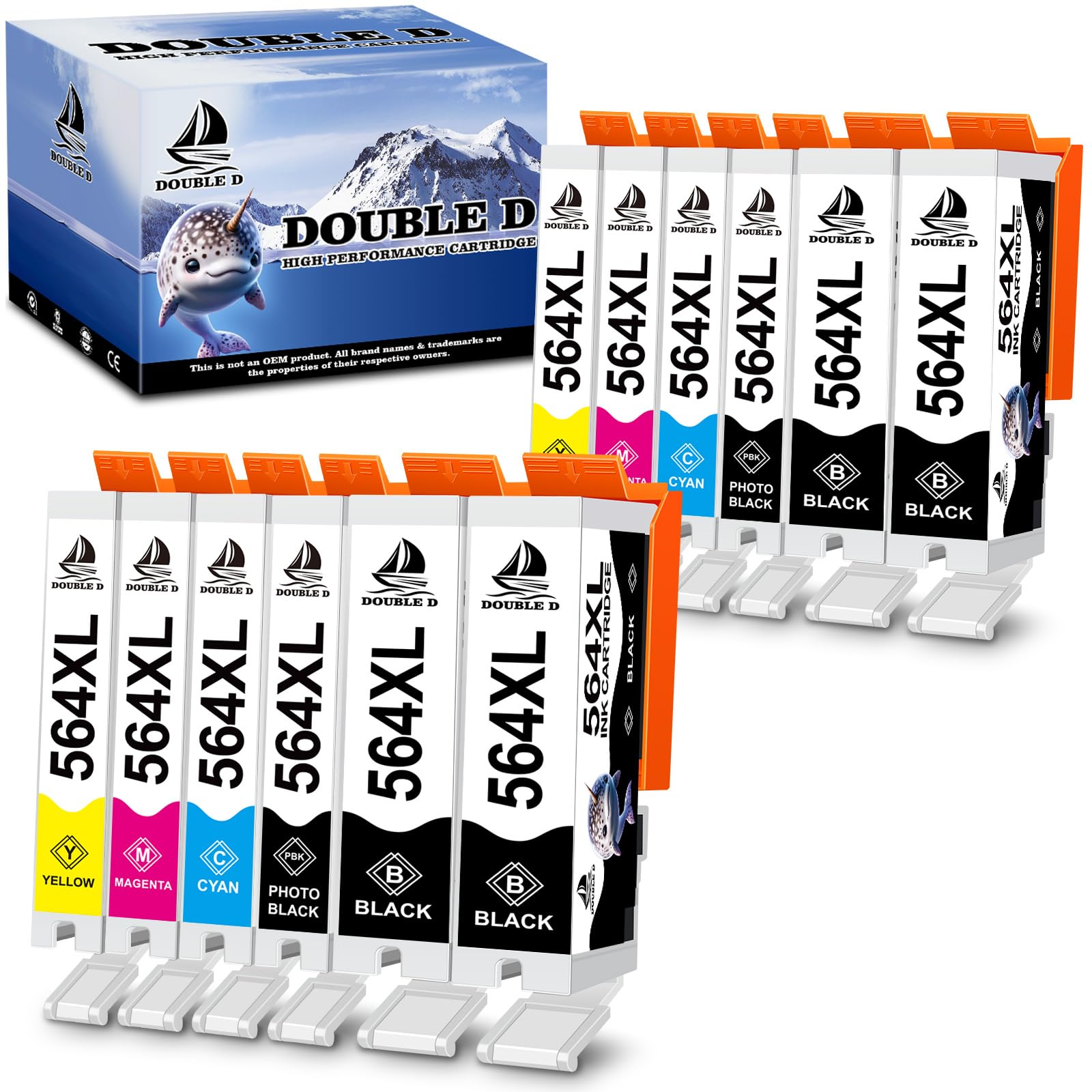 HP 564XL Compatible Ink Cartridges (12-Pack) - High Yield Replacement for HP Photosmart 7520, 6520, 5520, 5510 & Deskjet 3520, 3522, Officejet 4620 Printers - 4BK, 2PB, 2C, 2Y, 2M - Perfect for Home & Office Printing Needs