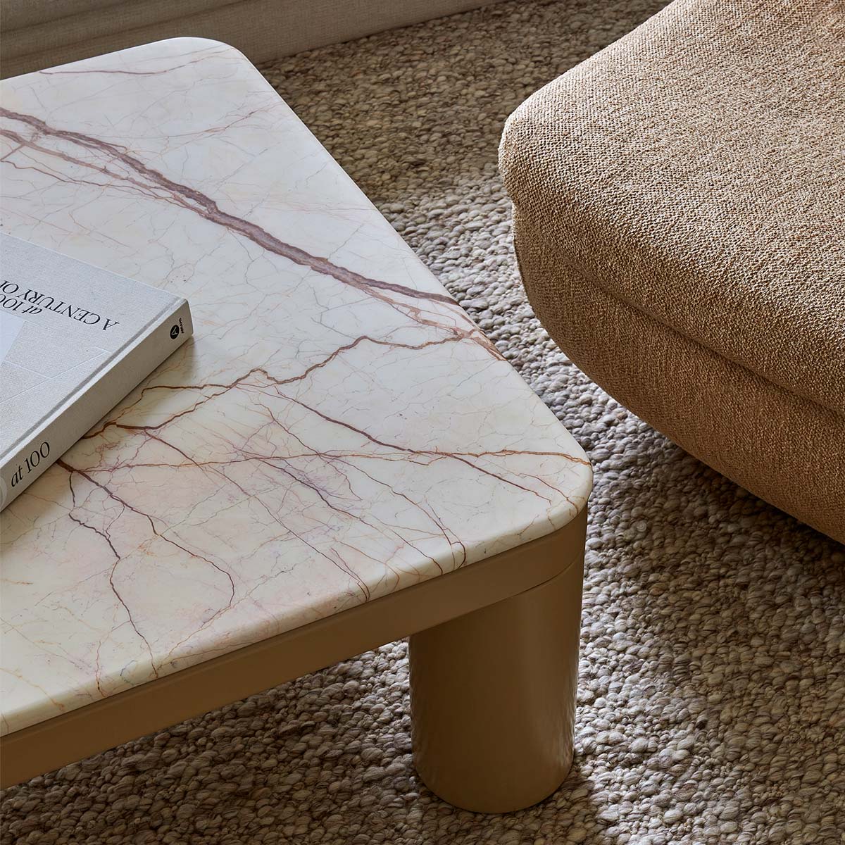 Frankie Marble Coffee Table - Modern Round Living Room Furniture for Small Spaces, Perfect for Apartments, Condos & Home Decor