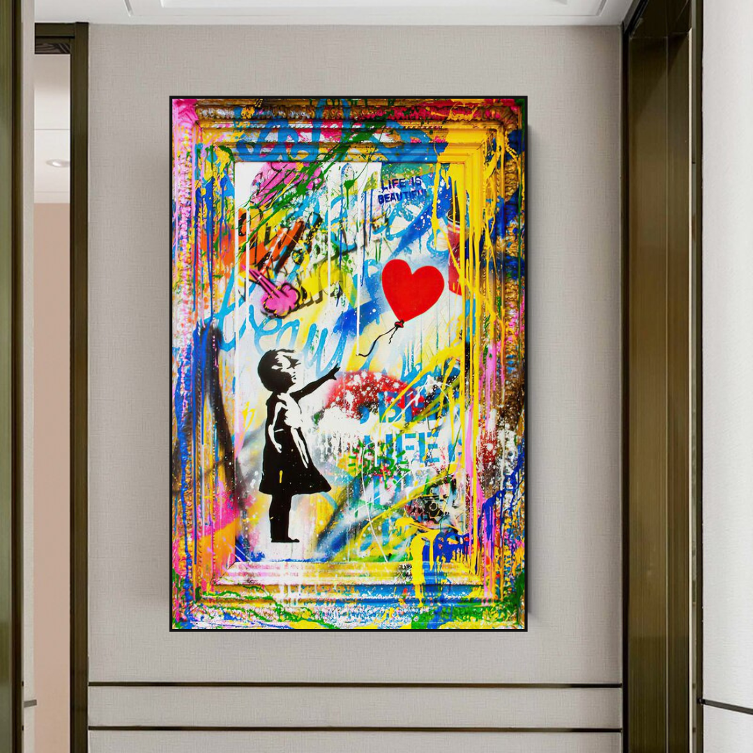 Banksy Life is Beautiful Poster - Unique Street Art Wall Decor for Home & Office - Perfect for Living Room, Bedroom & Urban Style Spaces