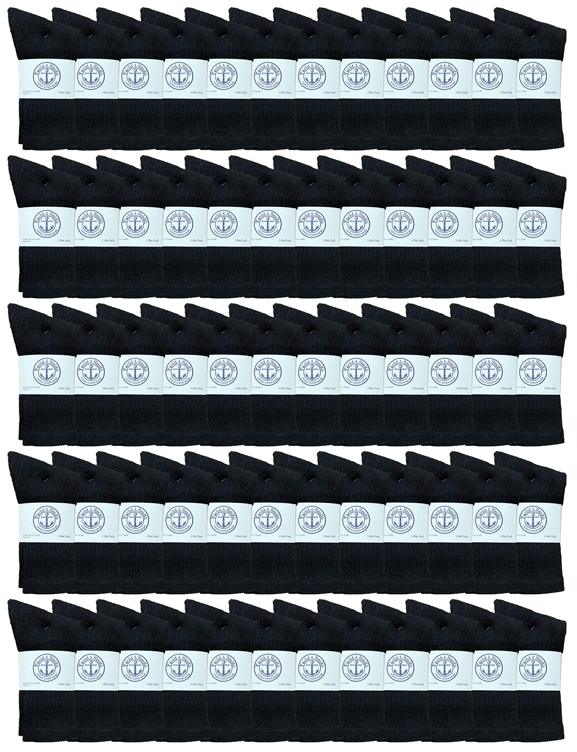 120 Pairs Yacht & Smith Wholesale Kids Crew Socks - Soft Cotton Casual Socks for Children Size 4-6 - Perfect for School, Sports & Everyday Wear