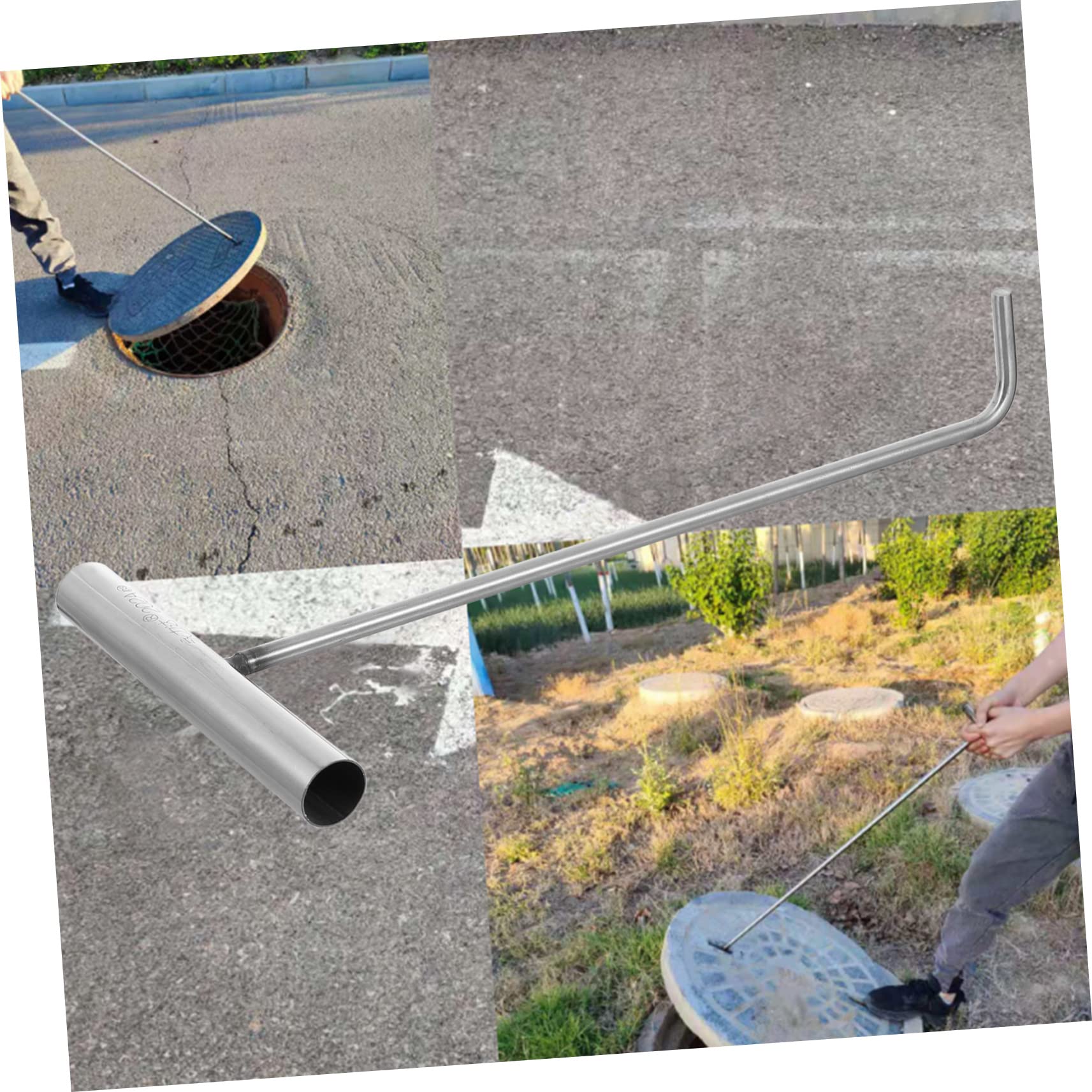 Stainless Steel T-Hook - Heavy Duty Manhole Cover Lifter & Sewer Maintenance Tool - Storage Hook for Hanging - Perfect for Utility Workers, Plumbers & Warehouse Organization