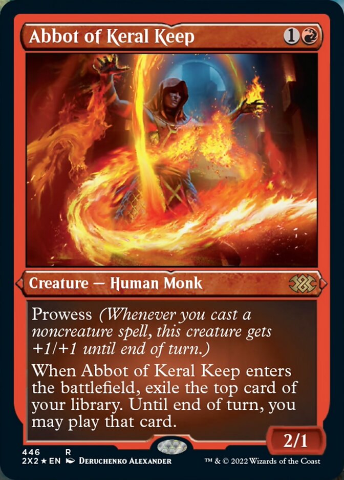 Abbot of Keral Keep Foil Etched - Double Masters 2022 MTG Card - Premium Collectible Trading Card for Magic: The Gathering Players and Collectors - Perfect for Commander, Modern, and Legacy Deck Building
