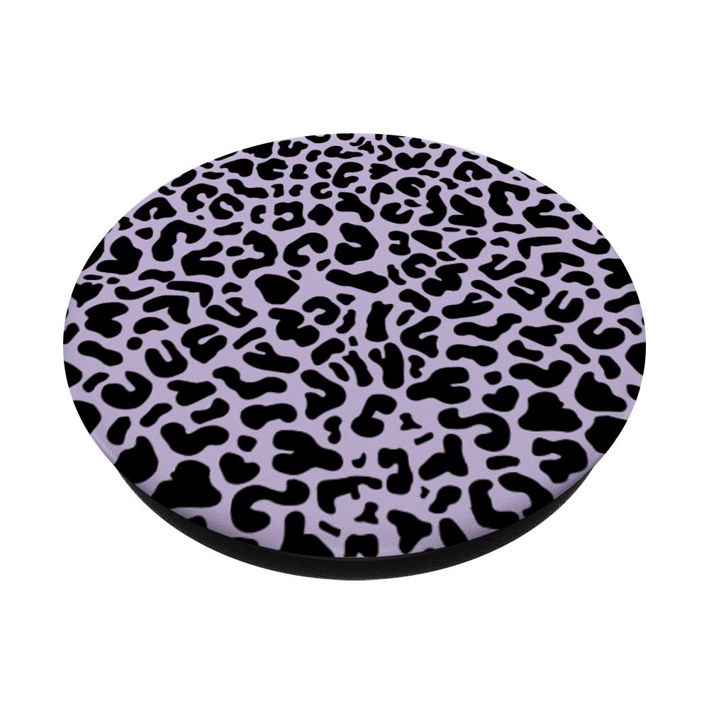Lavender Black Leopard Print Cheetah Animal Pattern PopSockets PopGrip - Swappable Phone Grip for iPhone, Samsung & Tablets | Perfect for Selfies, Video Calls & Secure Phone Handling