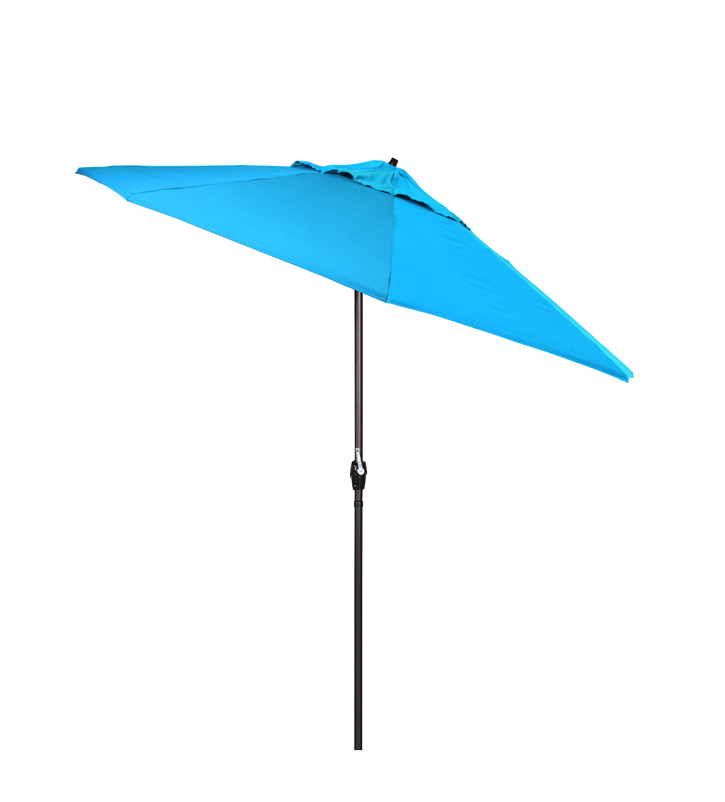 California ATA758117-56105 7.5' Round Patio Umbrella in Cyan Blue - Perfect for Outdoor Dining, Poolside Lounging & Backyard Relaxation