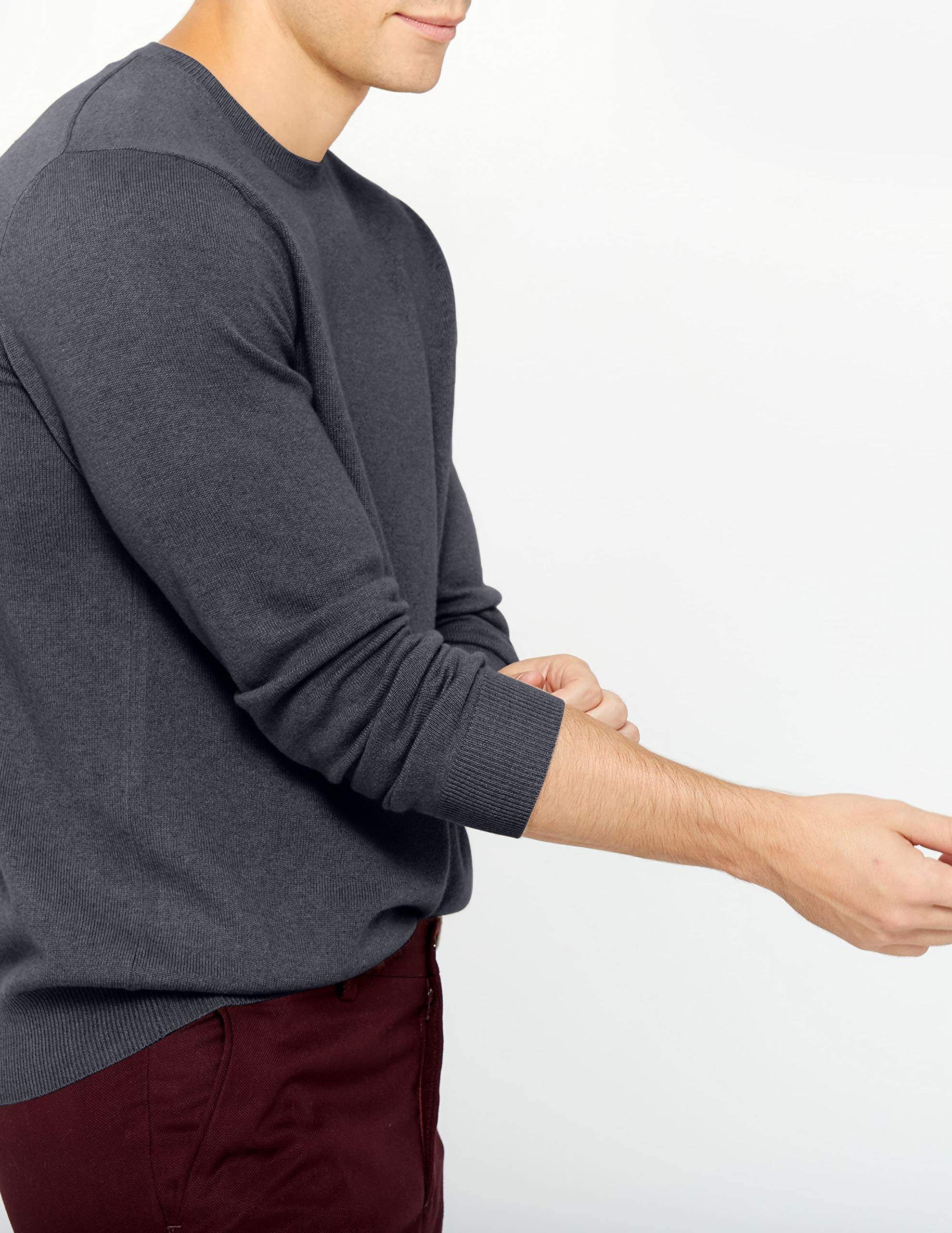 100% Pure Cashmere Men's Crewneck Sweater - Soft Classic Long Sleeve Pullover for Winter | Office, Travel & Casual Wear