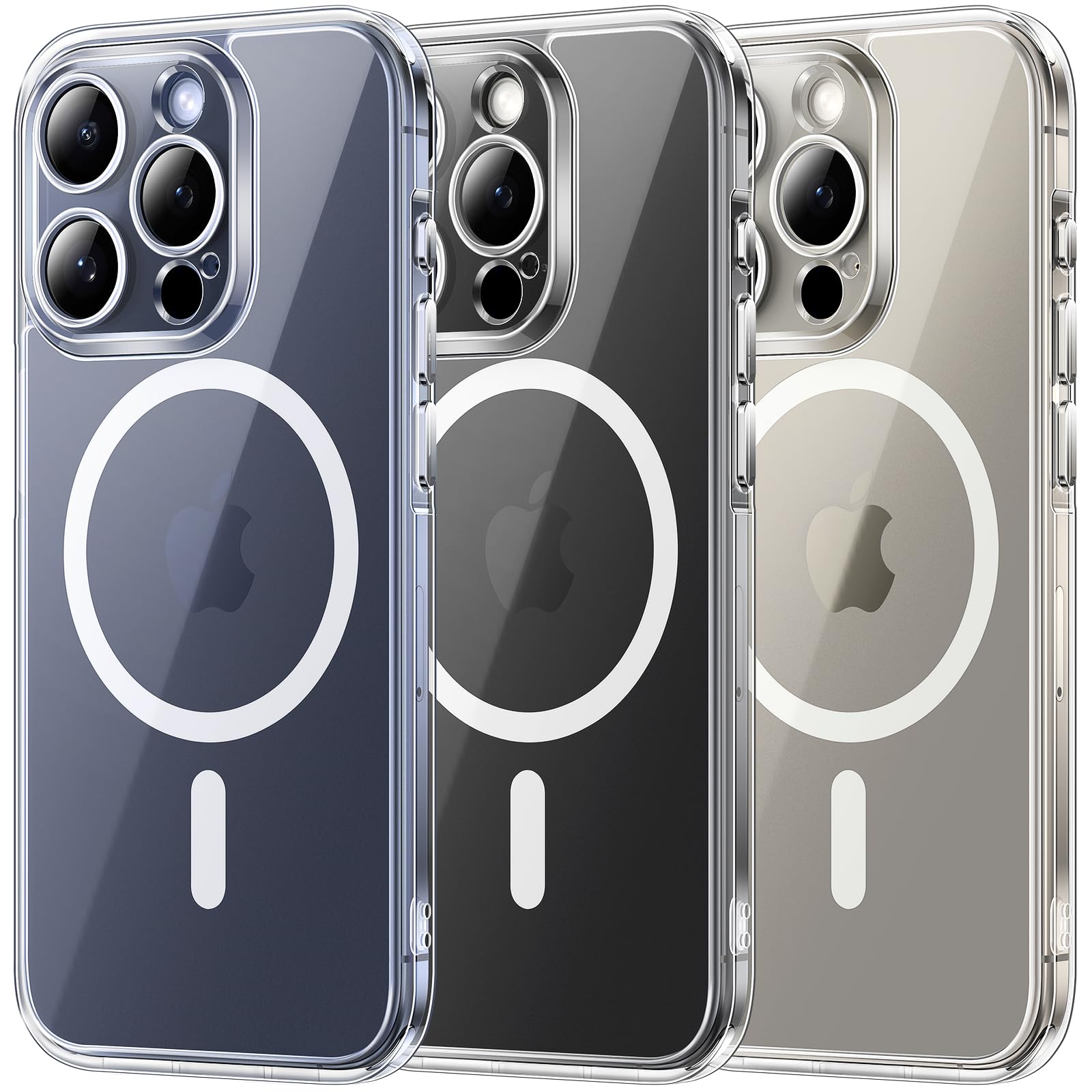 TOCOL 3 in 1 Clear Bumper Case for iPhone 15 Pro & 14 Pro (6.1
