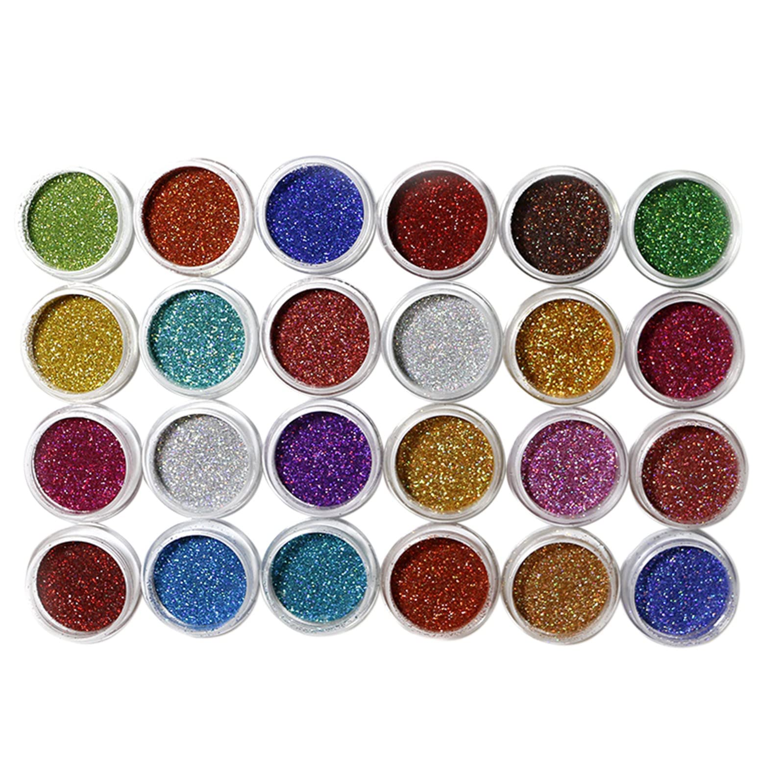 24 Colors Nail Glitter Powder Set - DIY Nail Art Glitter Kit with 24 Bottles for Professional & Beginners | Perfect for Nail Salon, Manicure, Pedicure, Home DIY Crafts & Party Nail Decorations