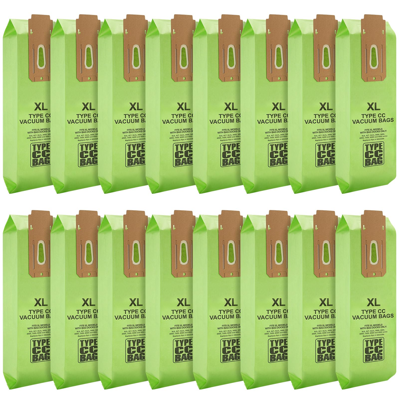 16-Pack Vacuum Bags for Oreck Type CC | Compatible with All Oreck XL Upright Vacuums | Replaces Part #CCPK8DW | Ideal for Home & Office Cleaning