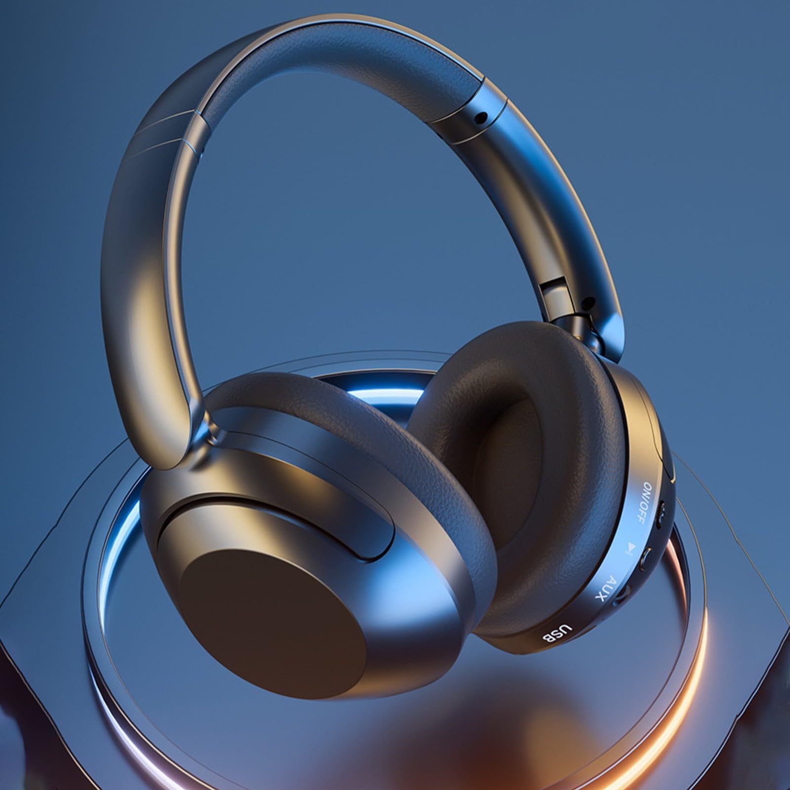 Premium Noise Cancelling Headphones Wireless Over Ear Bluetooth 5.3 - Hi-Fi Stereo Sound, Foldable Lightweight Design for Home Office, Travel & Gaming - Compatible with iPhone, Android, PC & Laptop (Black) - Perfect for Commuting, Work Calls & Music Listening
