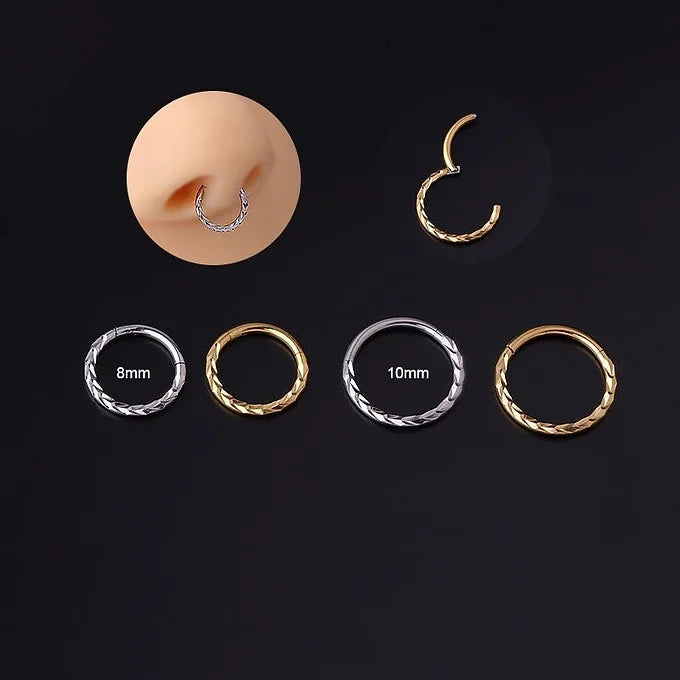16G Minimalist Surgical Steel Plaid Nose Ring - Hypoallergenic Body Jewelry for Women | Perfect for Everyday Wear, Piercing Healing & Fashion Accessories