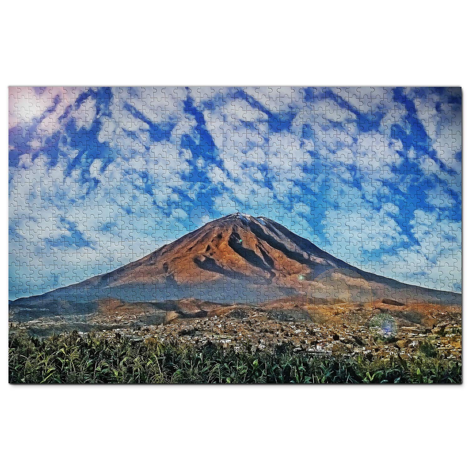 1000-Piece Peru Volcan Misti Arequipa Wooden Jigsaw Puzzle - Travel Souvenir & Home Decor for Puzzle Lovers & Adventurers