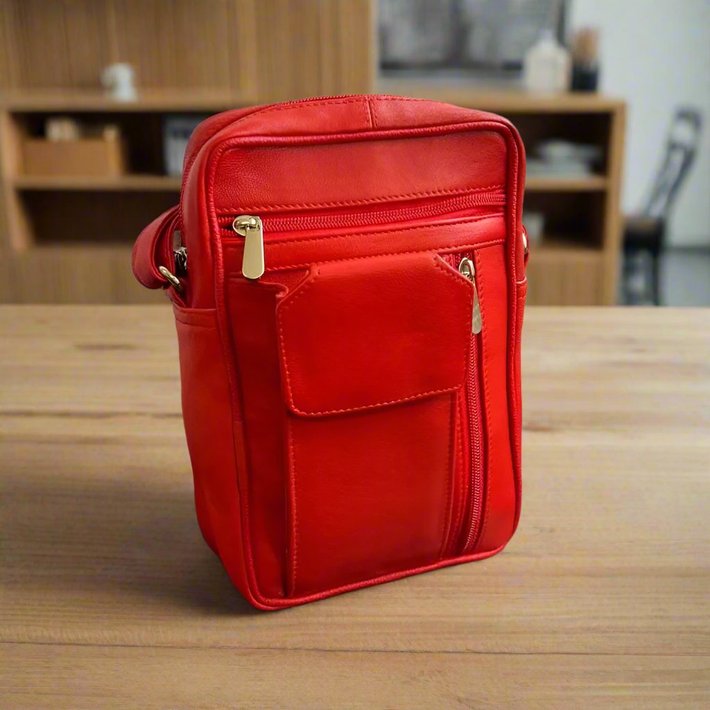 Compact Crossbody Messenger Bag with Front Zipper Pocket - Perfect for Travel, Work & Everyday Use