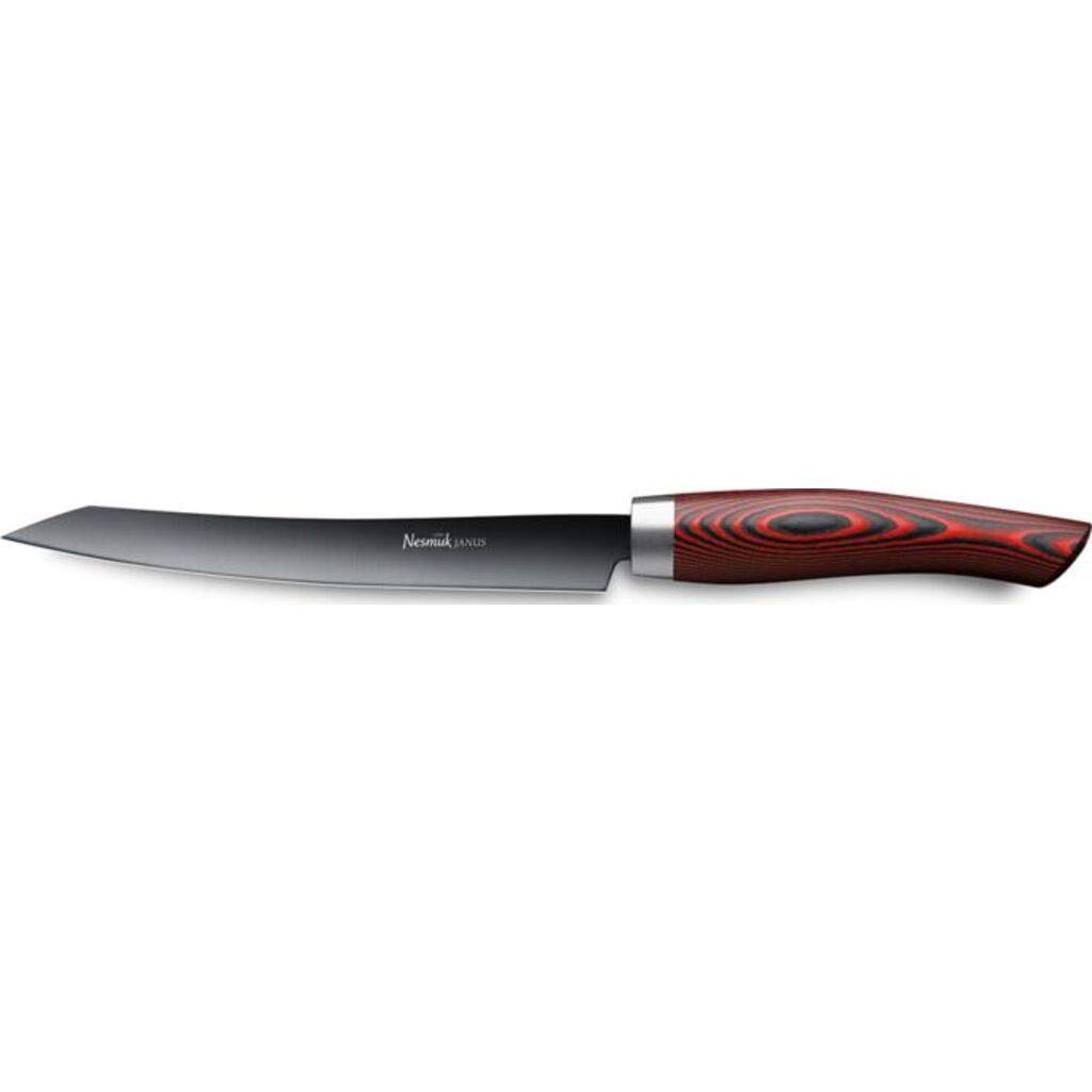 JANUS Slicer 160 - Premium Micarta Red Kitchen Knife for Professional Chefs & Home Cooking - Perfect for Meat Cutting, Vegetable Chopping & Food Prep