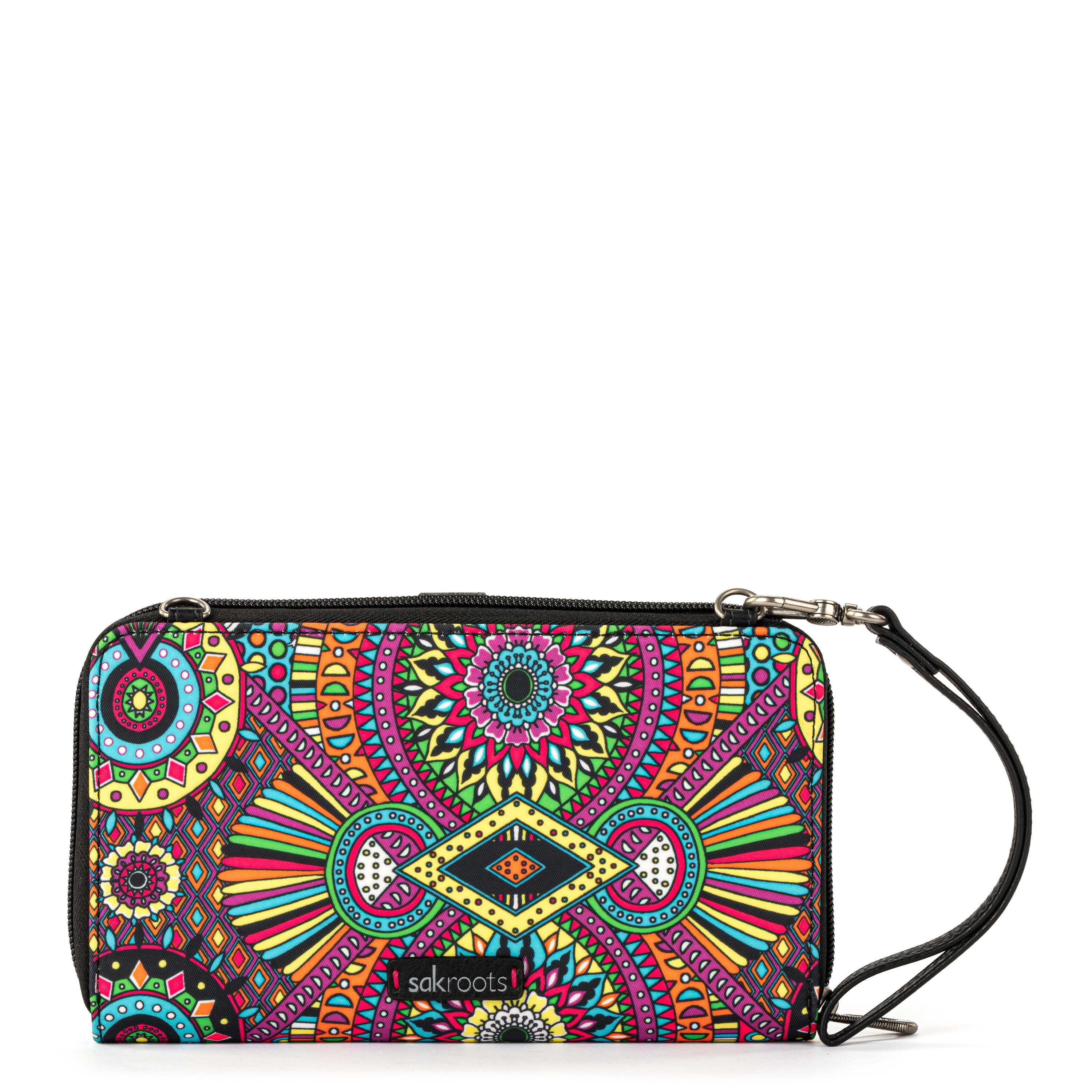Eco-Friendly Smartphone Wallet with RFID Blocking - Durable EcoTwill Fabric - Rainbow Wanderlust Design - Perfect for Travel, Shopping & Everyday Use