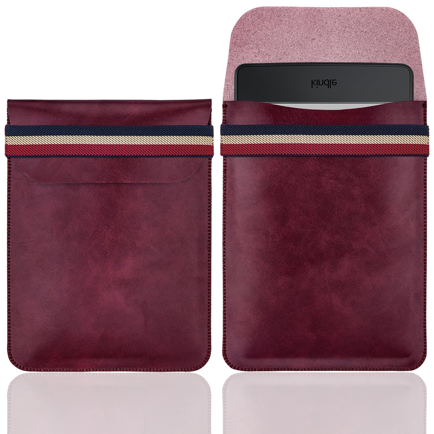 WALNEW 6 Inch Kindle Sleeve Case - Slim Protective Pouch for Kindle 2019, Paperwhite, Voyage, 8th Gen (2016), Kindle 4/5 & Touch | Lightweight Travel Cover Bag in Wine Red | Perfect for Reading, Commuting & Travel Accessories