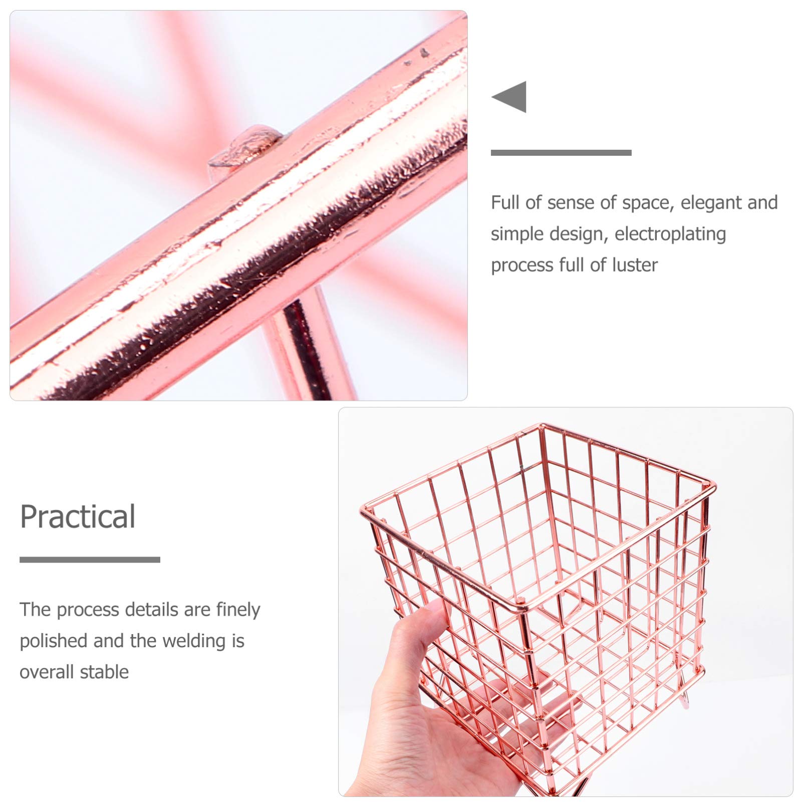 Cabilock 1-Piece Iron Wire Storage Basket - Metal Grid Desk Organizer for Office, Kitchen, Bathroom | Perfect for Snacks, Sundries & Home Organization Supplies