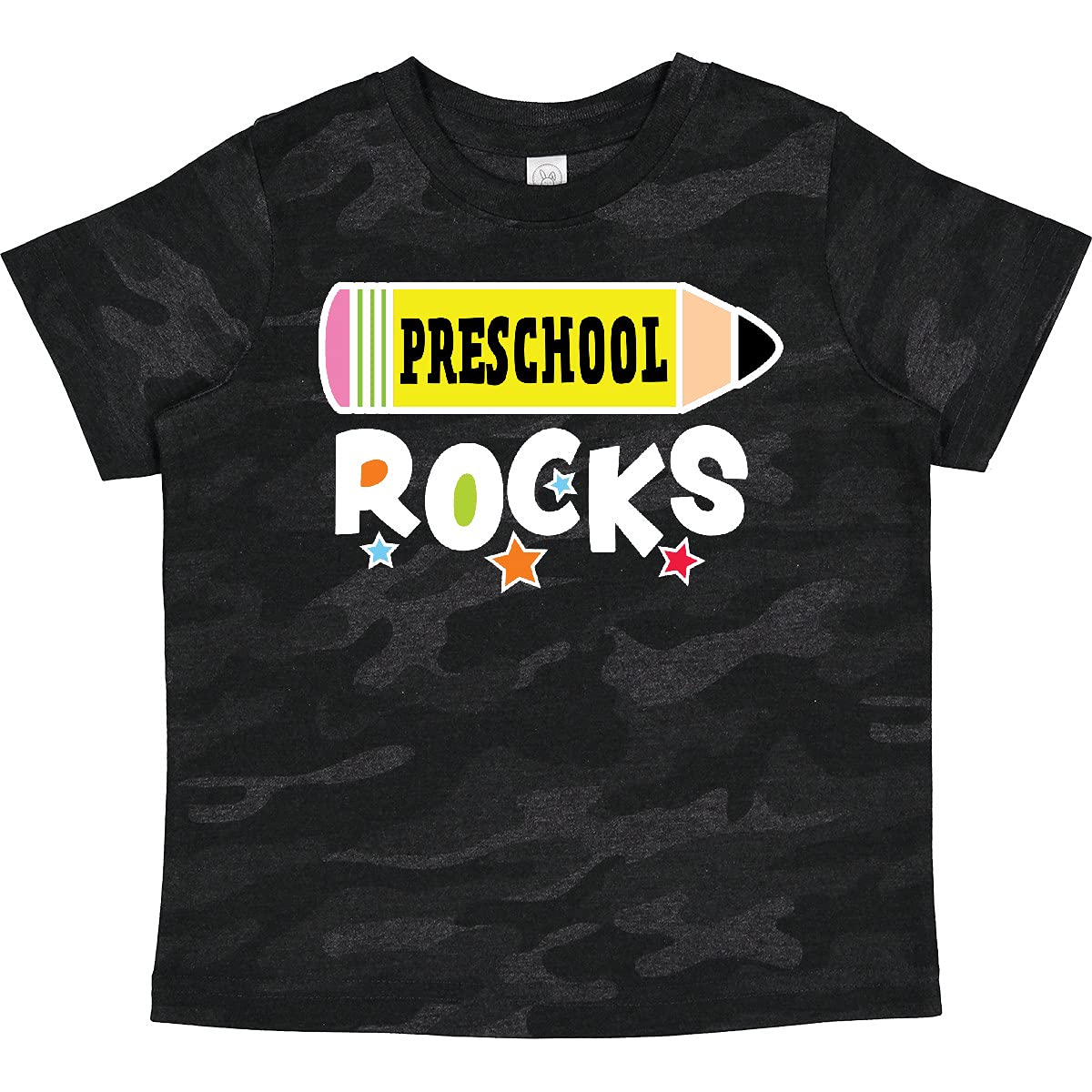 Preschool Rocks with Pencil and Stars Toddler T-Shirt - Cute Graphic Tee for Boys & Girls - Perfect for School, Playdates & Everyday Wear