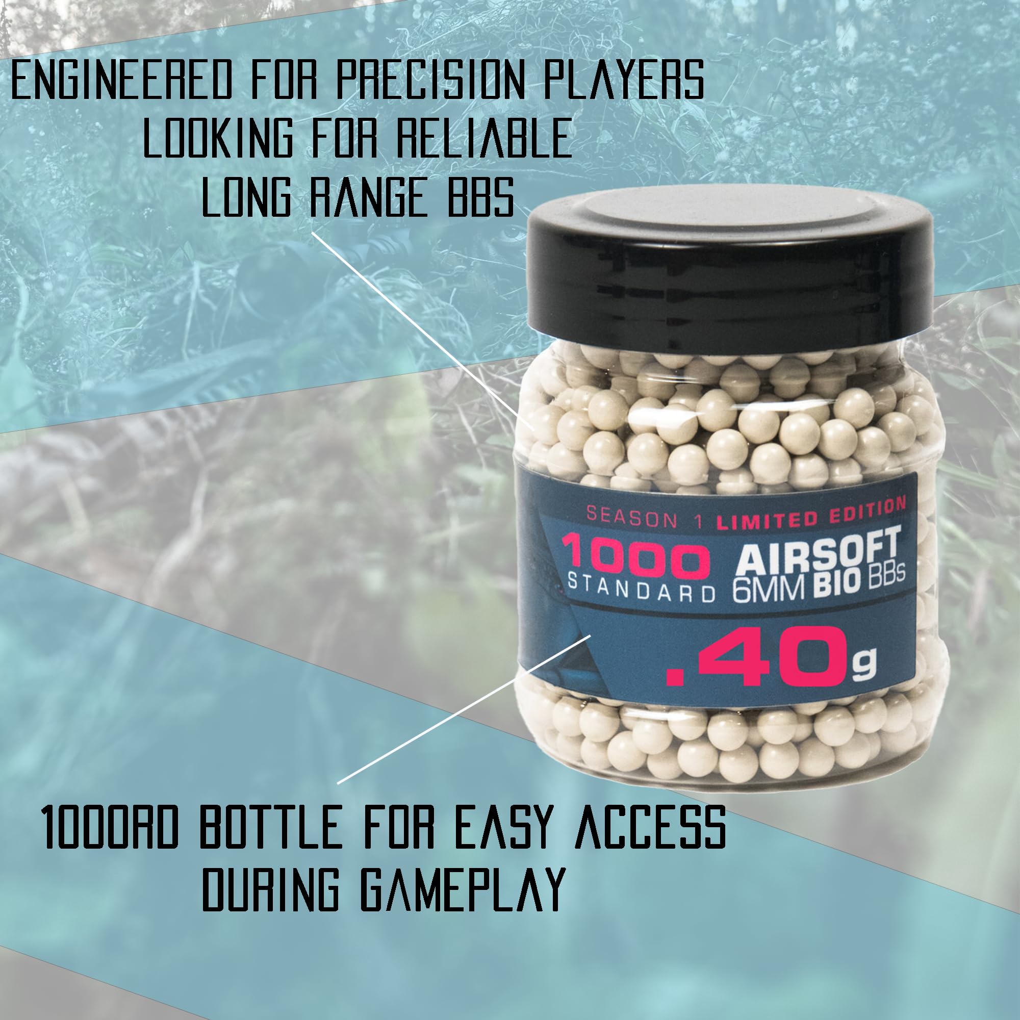 6mm Biodegradable Airsoft BBs .40g 1000ct - Perfect for Outdoor Airsoft Battles
