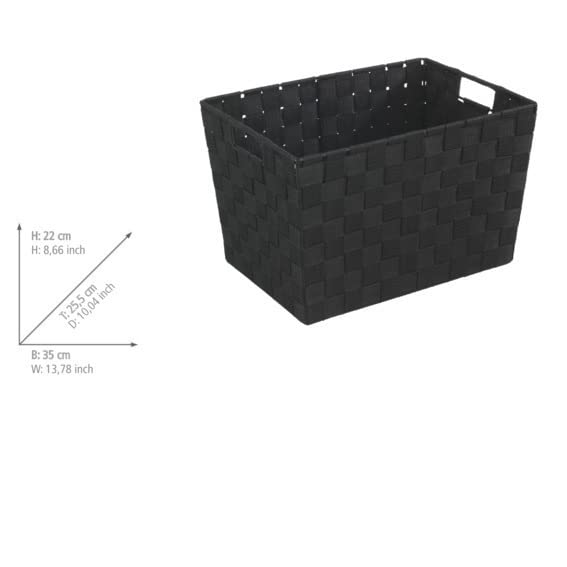 Delsey Wenko Adria 19884100 Medium Black Bathroom Storage Basket - Perfect for Organizing Towels, Toiletries & Cosmetics in Bathroom or Vanity