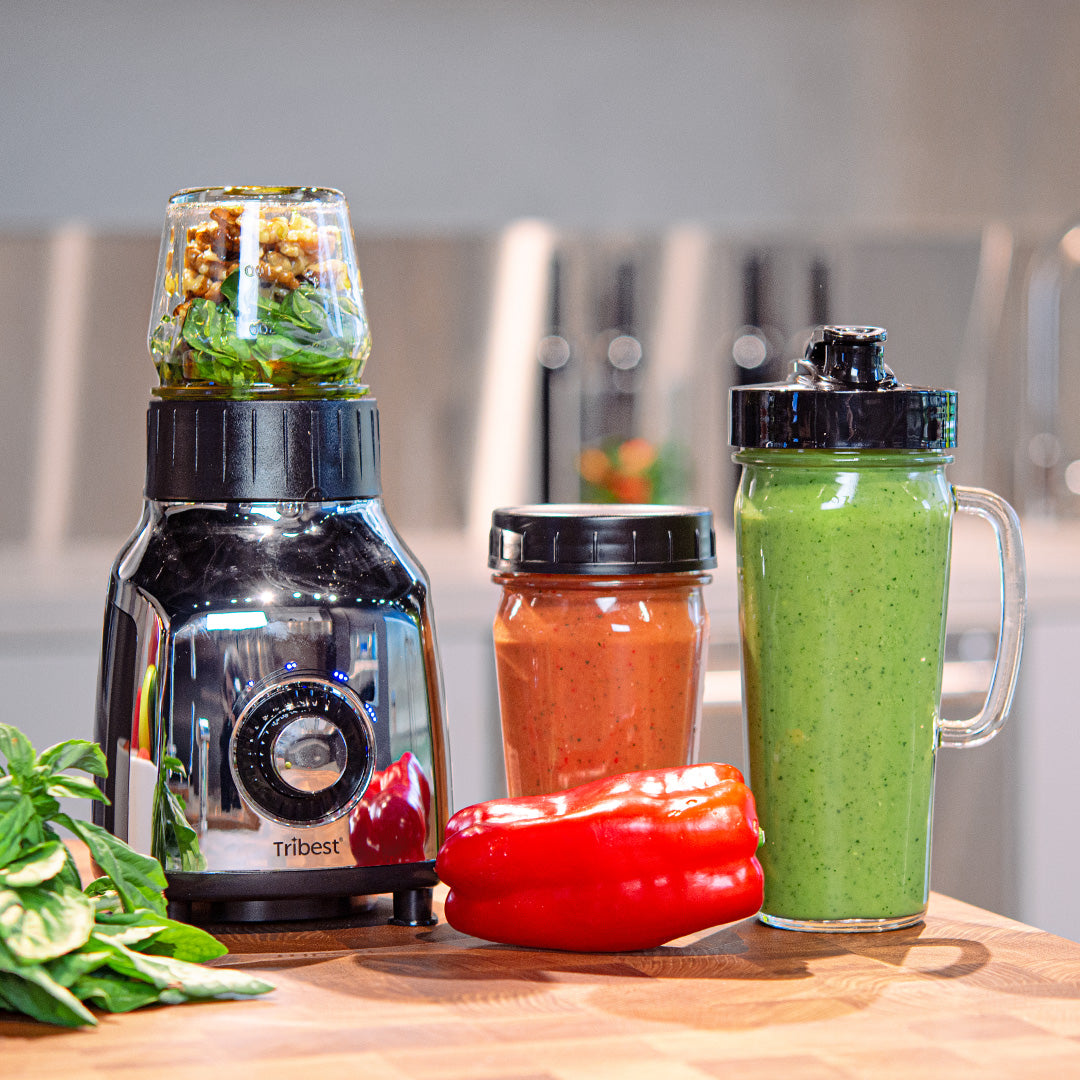 Premium Glass Personal Blender - 600W High-Speed Countertop Blender for Smoothies, Shakes & Meal Prep - BPA-Free, Easy Clean, Perfect for Home, Office & Gym Use