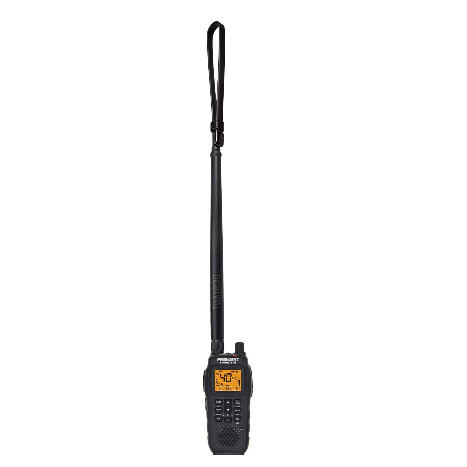 TWAYRDIO Tactical CB Antenna TNC Upgrade for President Randy & Randy II FCC Handheld CB Radio - 27MHz (TX/RX) - Enhanced Signal for Trucking, Off-Road & Emergency Communication